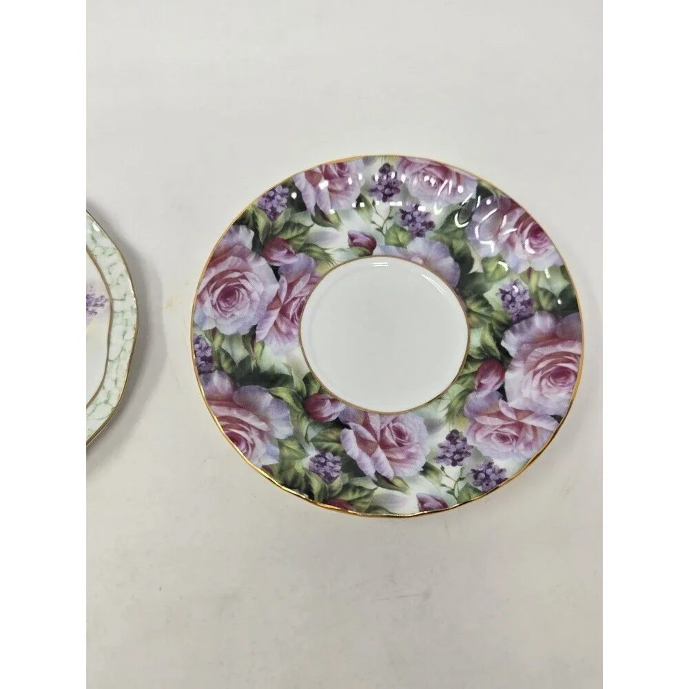 VINTAGE TEA CUP & SAUCER BUNDLE YELLOW PINK ROSES FLORAL BETTY PLATNER